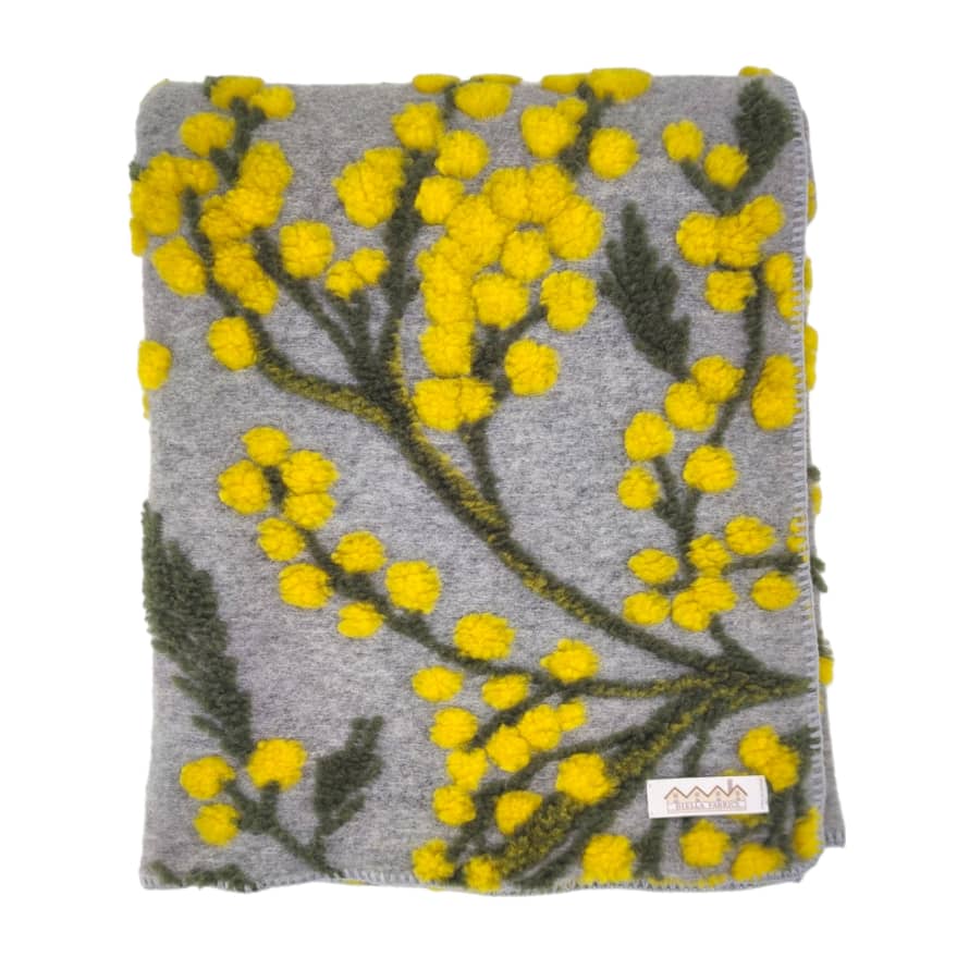 Biella Fabrics Coperta Mimosa Grey/Yellow/Green