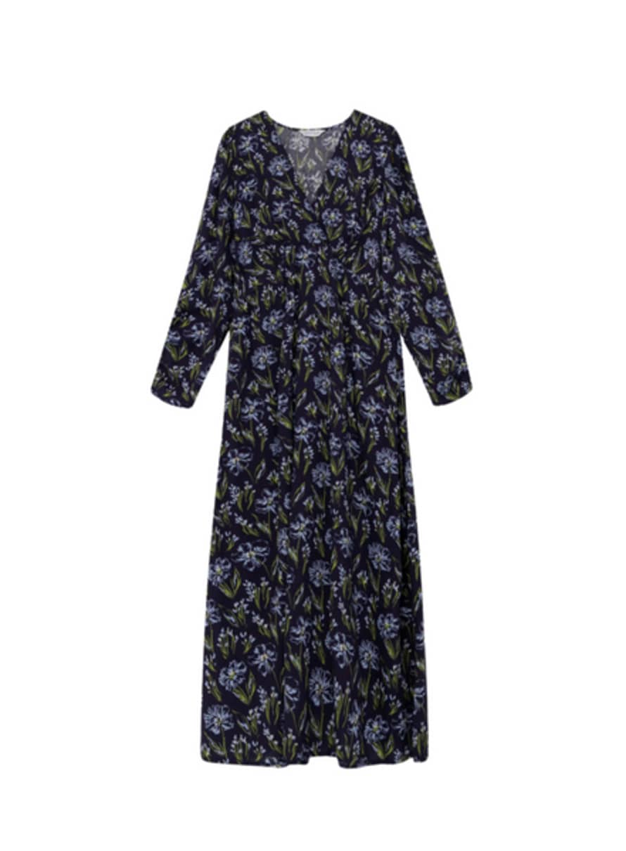 Compania Fantastica Midi Dress In Blue Floral Print From