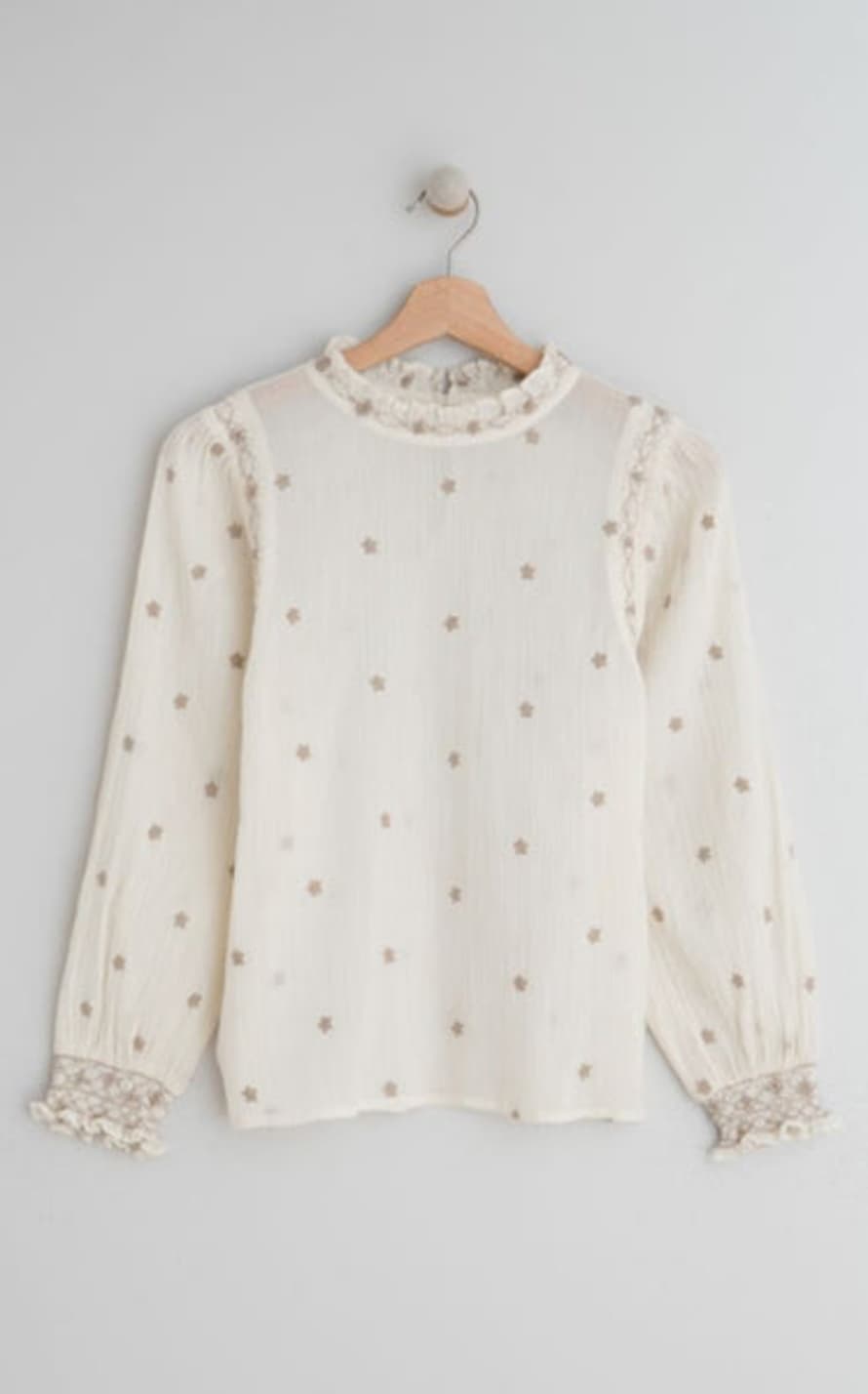 Indi & Cold All Over Embroidered Top - Cream