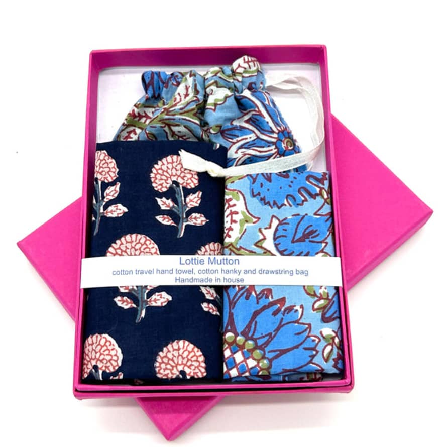 Lottie Mutton Travel Hand Towel And Hankie Gift Set - D
