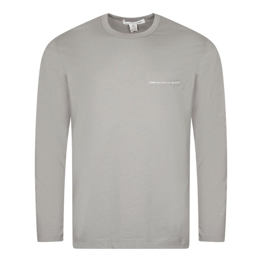 Comme Des Garcons Long Sleeve Logo T-shirt - Grey