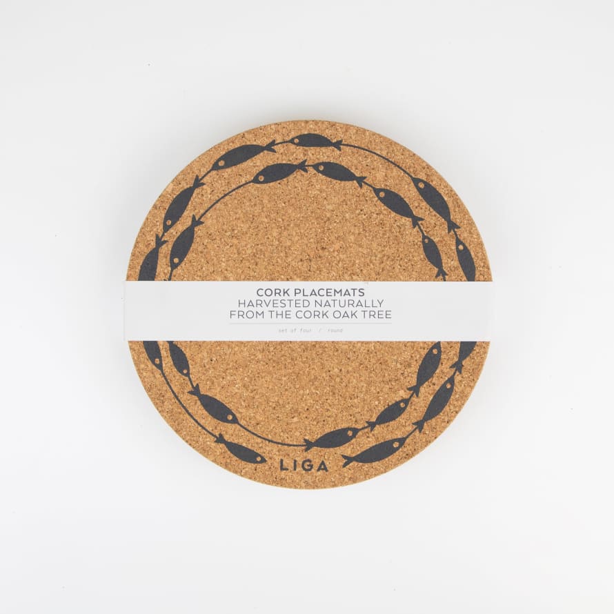LIGA Single / Grey Cork Placemats | Fish On A Line