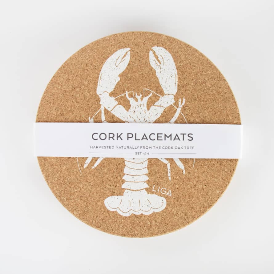 LIGA Set of Cork Placemats Lobster