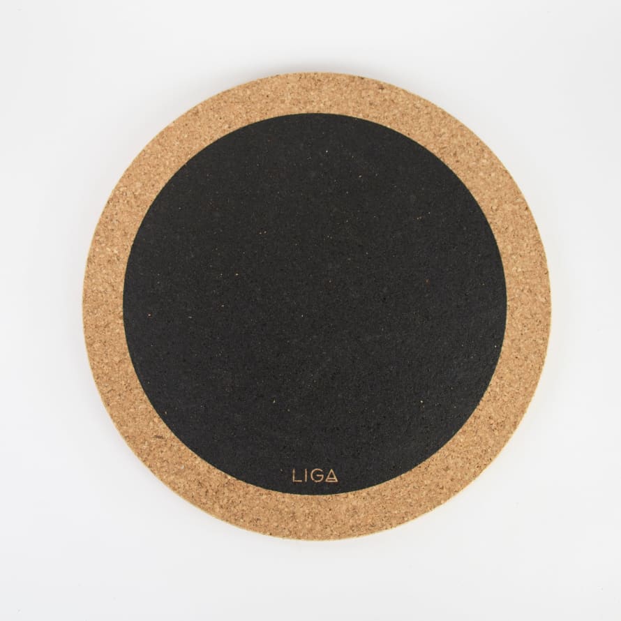 LIGA Grey Cork Coasters Set | Black Hole