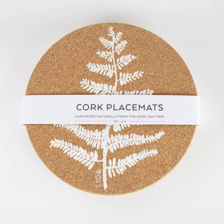 LIGA Set of Cork Placemats Fern