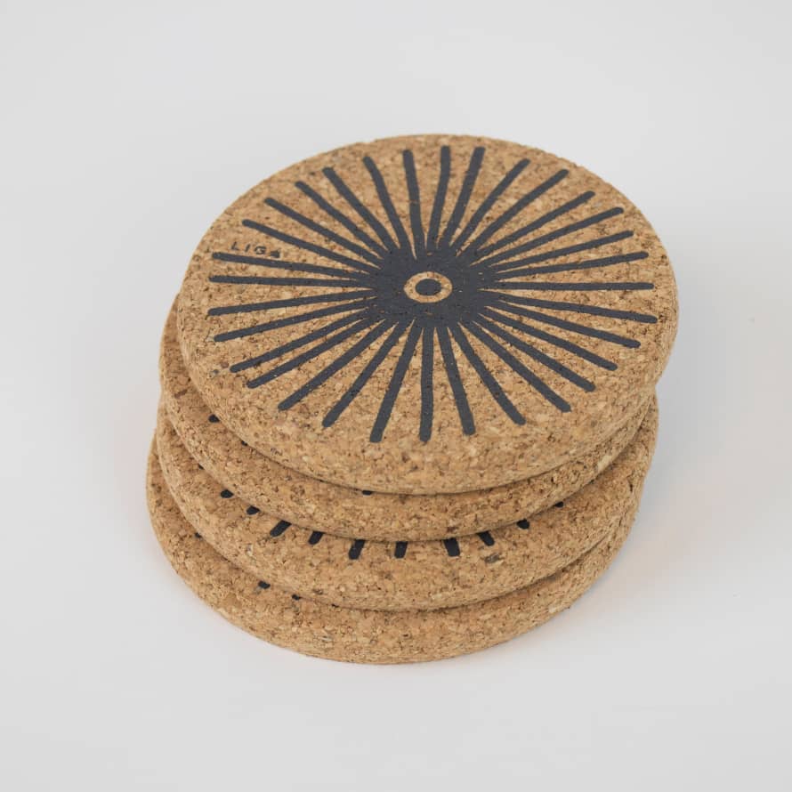 LIGA Single / Grey Cork Coasters | Eye Spy