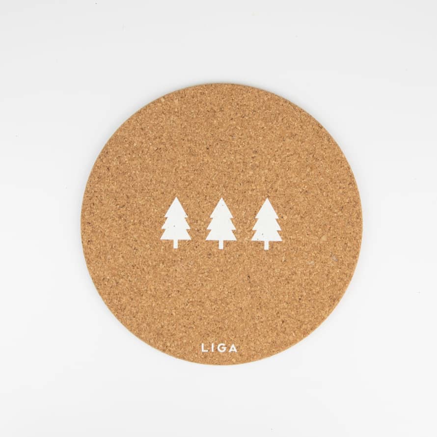 LIGA Single / White Cork Placemats | Trio Of Trees