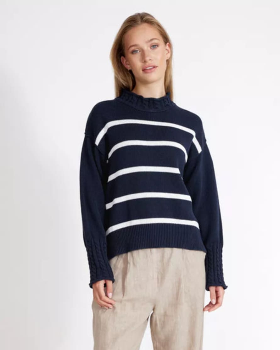 Holebrook Ester Turtle Neck Navy And White Stripe