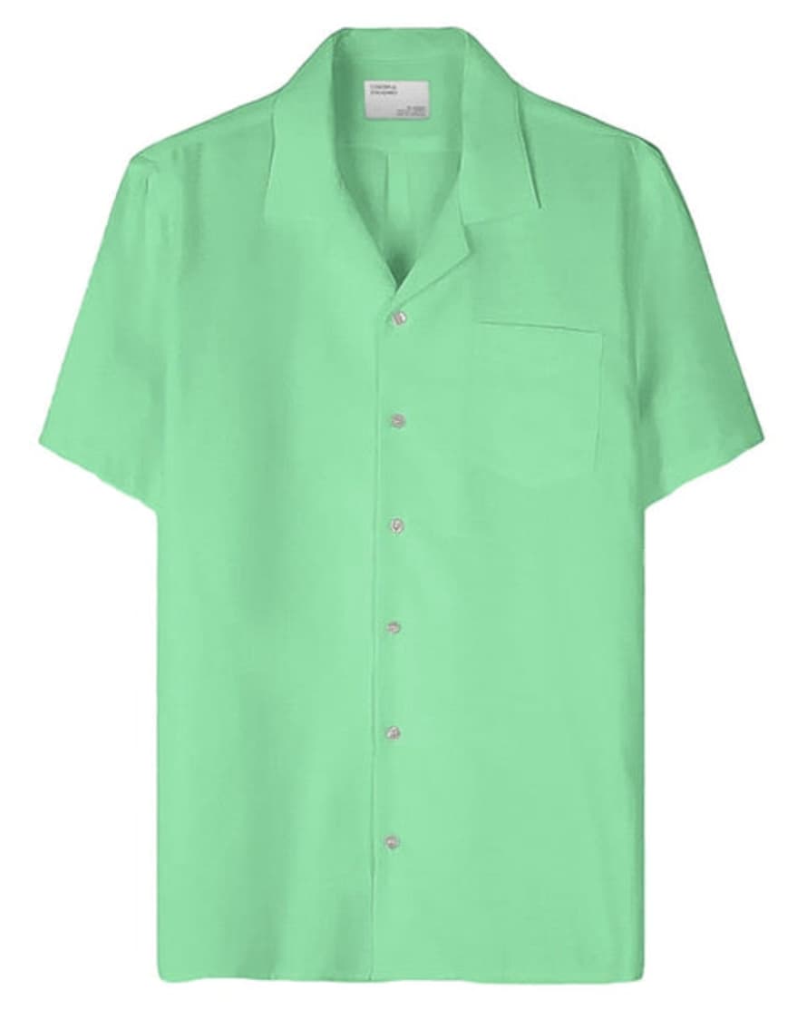Colorful Standard Linen Short Sleeved Shirt Spring Green