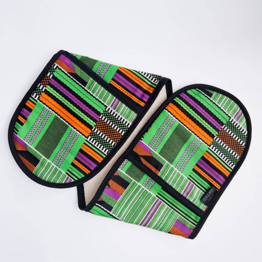 Lolly  &  Kiks Oven Gloves - Green, Purple And Orange