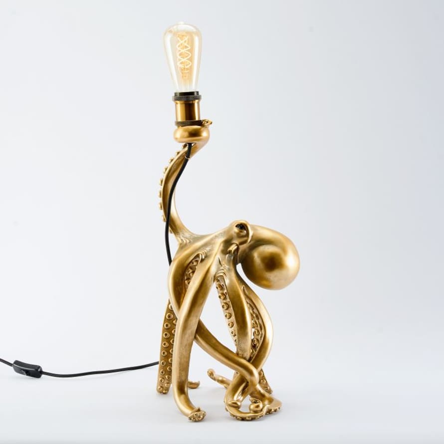 Werner Voss Gold Standing Otto Octopus Table Lamp