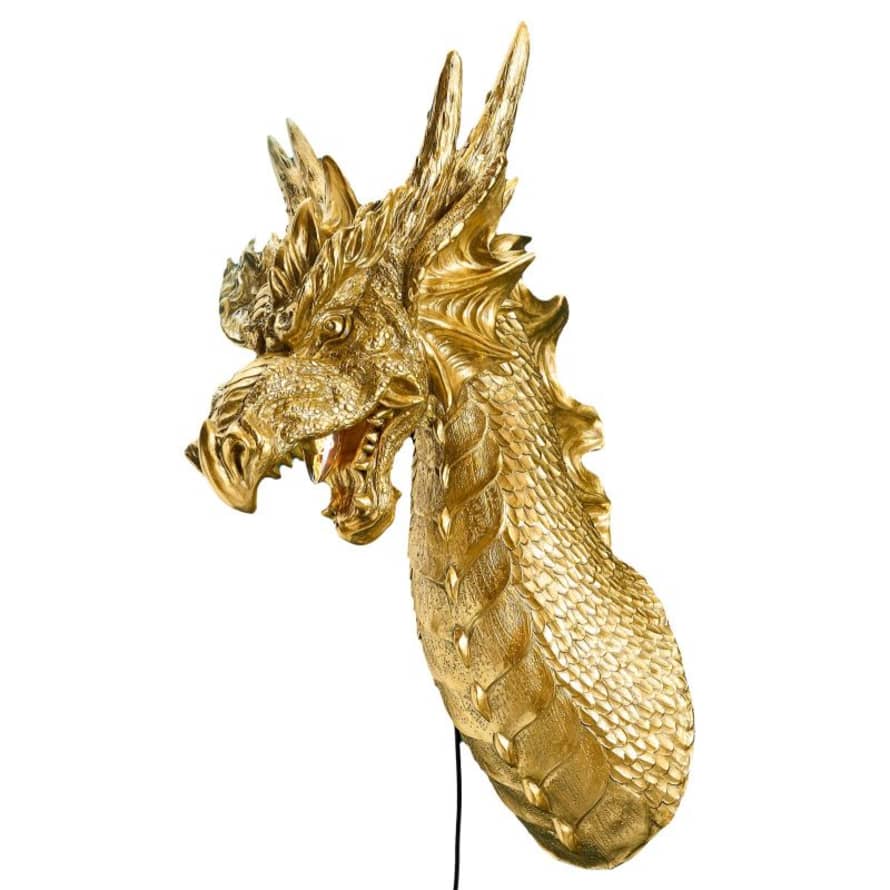 Werner Voss Magical Gold Drake Dragon Wall Lamp