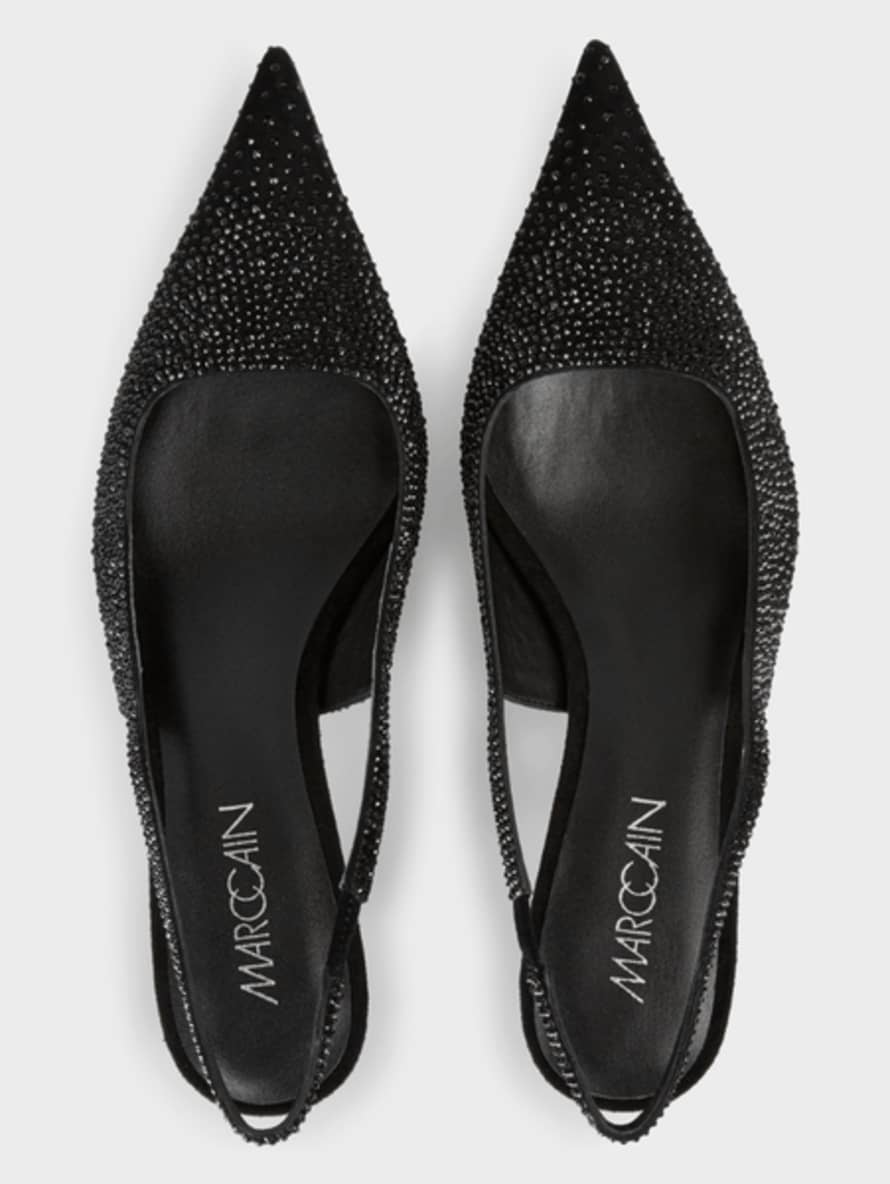 Marc Cain Black Slingback Pumps With Crystals Wb Sd.06 L22 Col 900