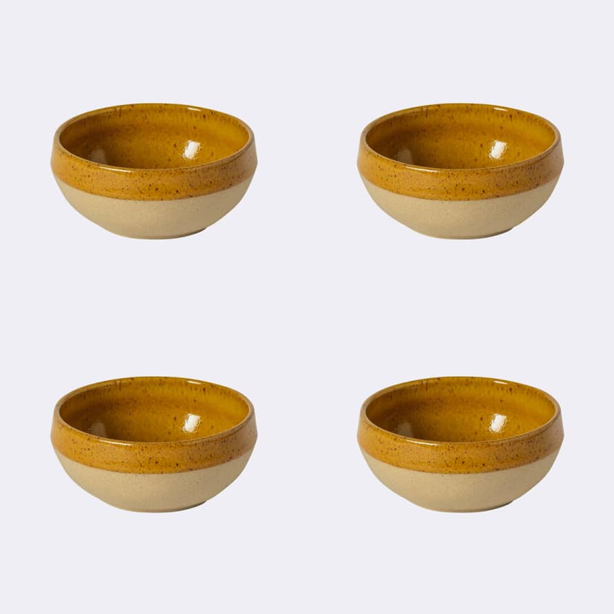 COSTA NOVA Marrakesh Ecogres Yellow Ceramic Fruit Bowl by Christian Tortu - Set of 4