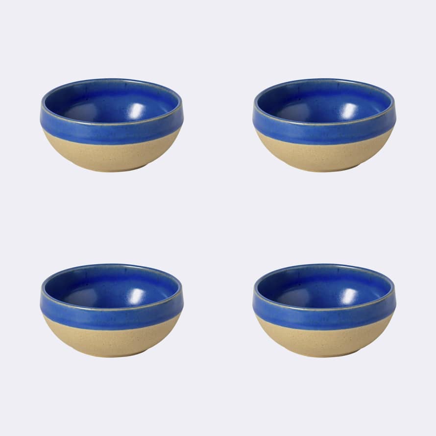 COSTA NOVA Marrakesh Ecogres Blue Ceramic Fruit Bowl by Christian Tortu - Set of 4