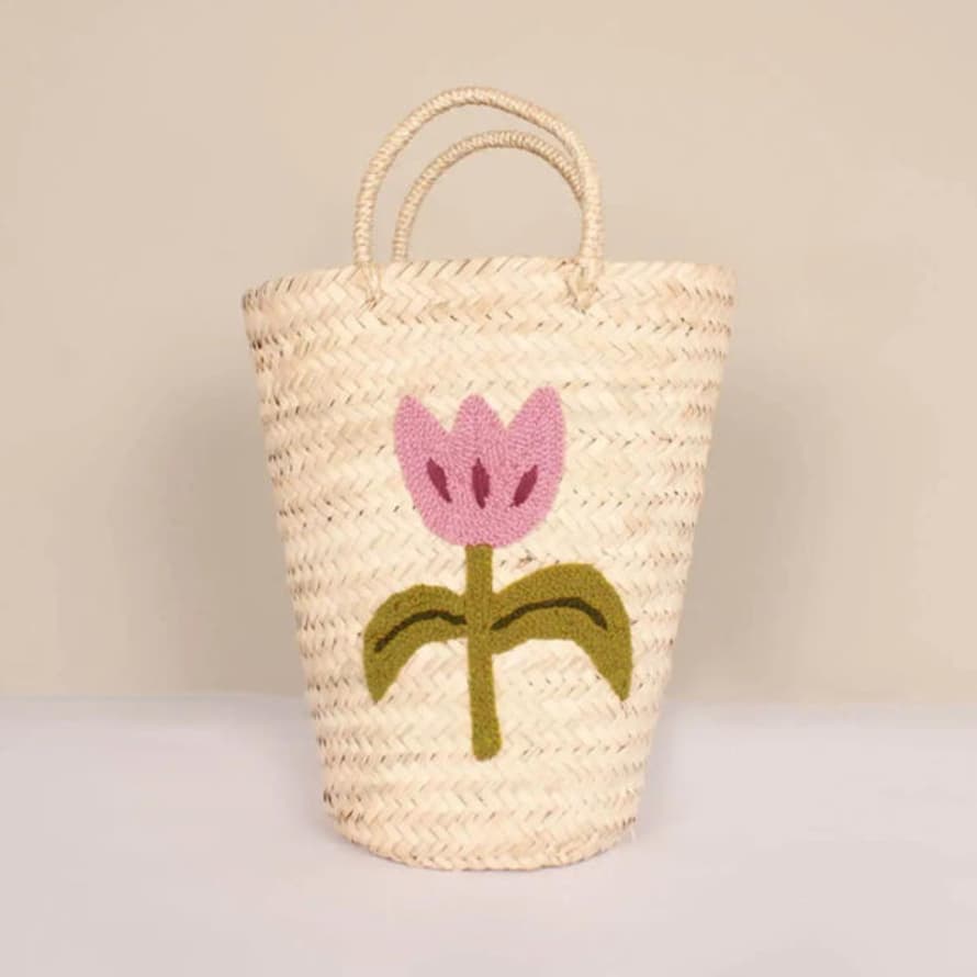 Bohemia Hand Embroidered Tulip Basket