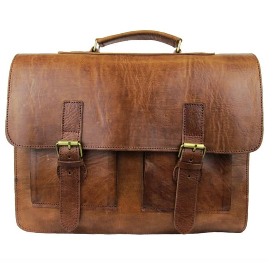 Atelier Marrakech Spitalfields Briefcase Bag - Tan