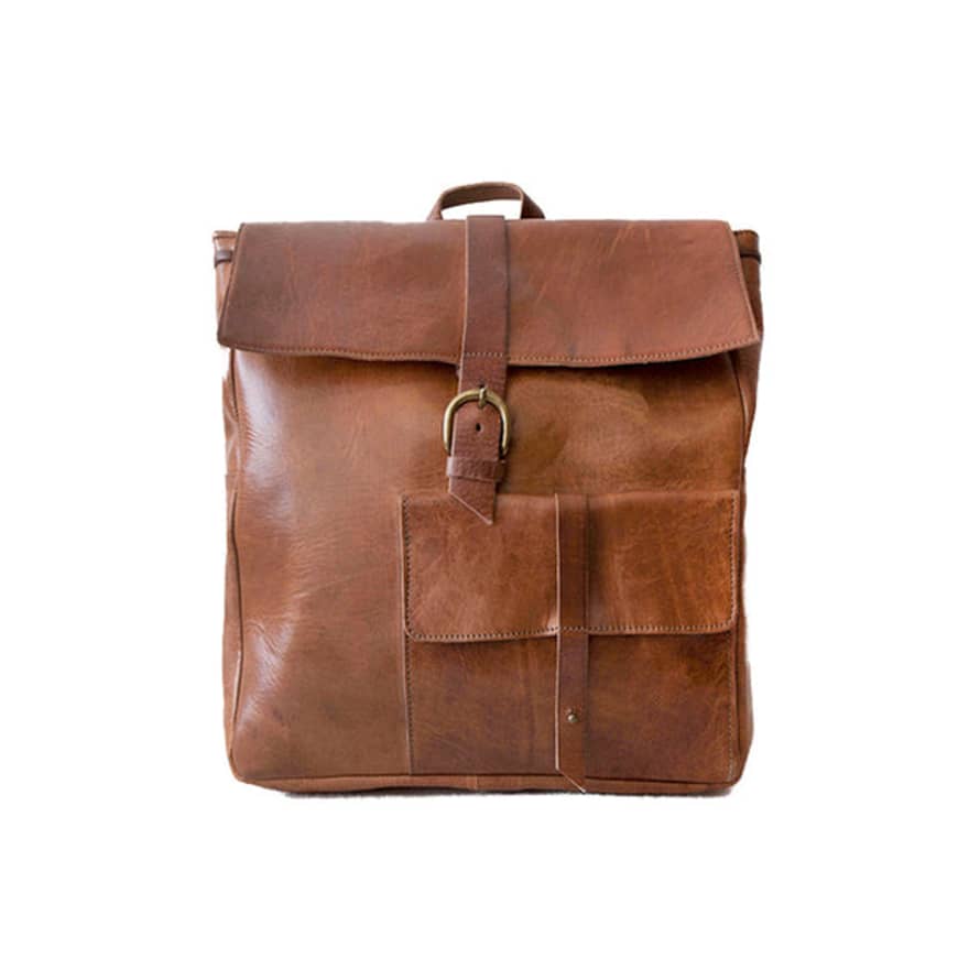 Atelier Marrakech Square Backpack Bag - Light Brown