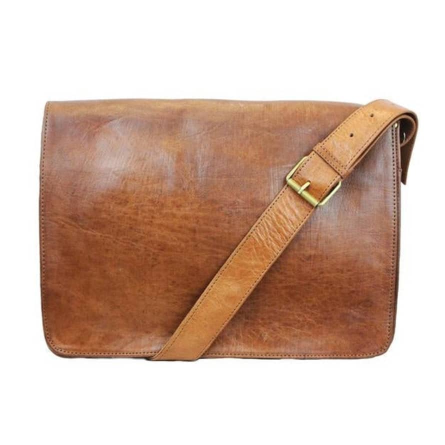 Atelier Marrakech Victor Leather Messenger Bag Light Brown