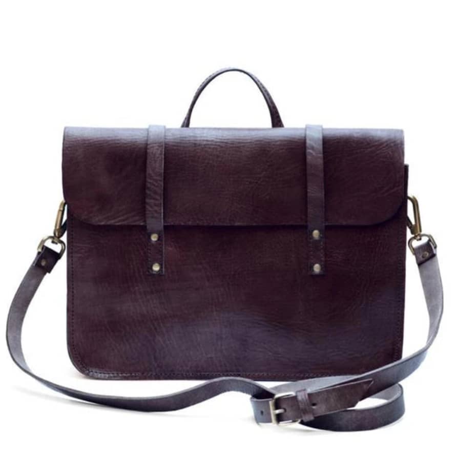Atelier Marrakech Jordan Leather Messenger Bag Dark Brown