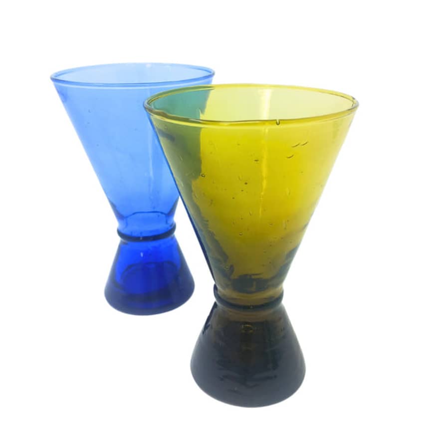 BELDI Recycled Wine Glass Cone Shaped Glasses Set