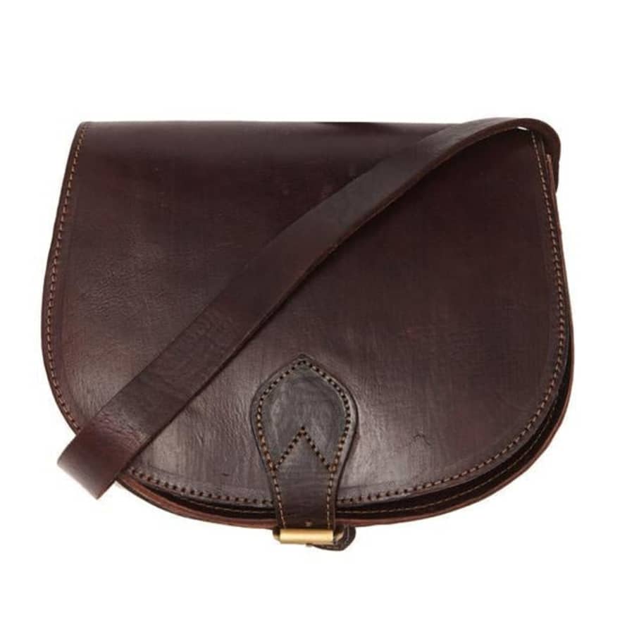 Atelier Marrakech Sam Leather Saddle Bag - Dark Brown