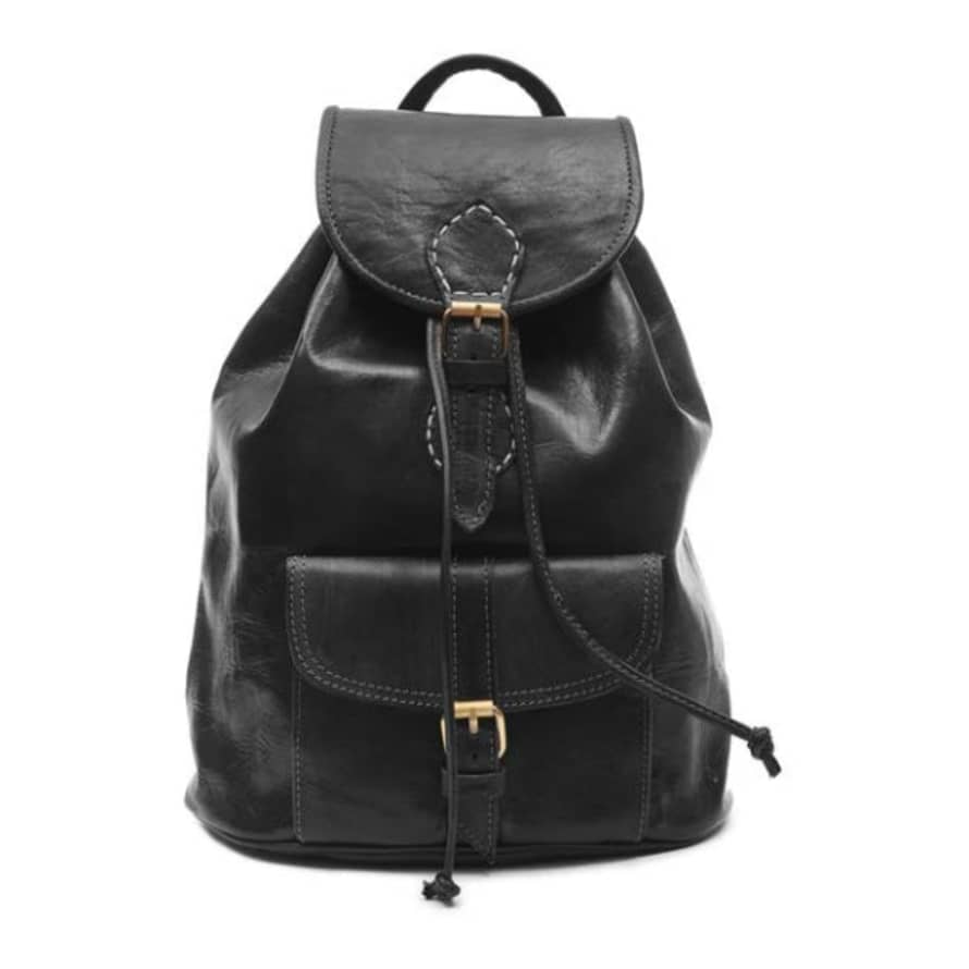 Atelier Marrakech Black Small Sac A Dos Leather Backpack