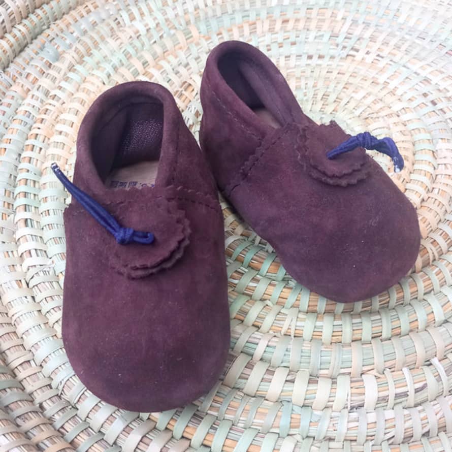 Artisan Stories Suede Baby Slippers - Chocolate