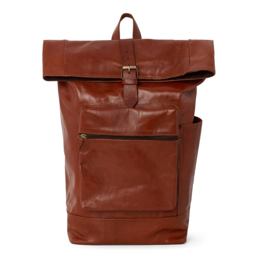 Atelier Marrakech Light Brown Leather Travel Backpack