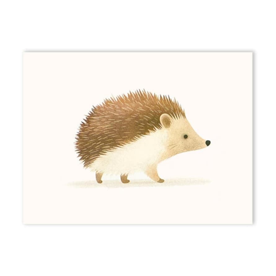 Ohh Deer Cute Hedgehog Risograph Art Print