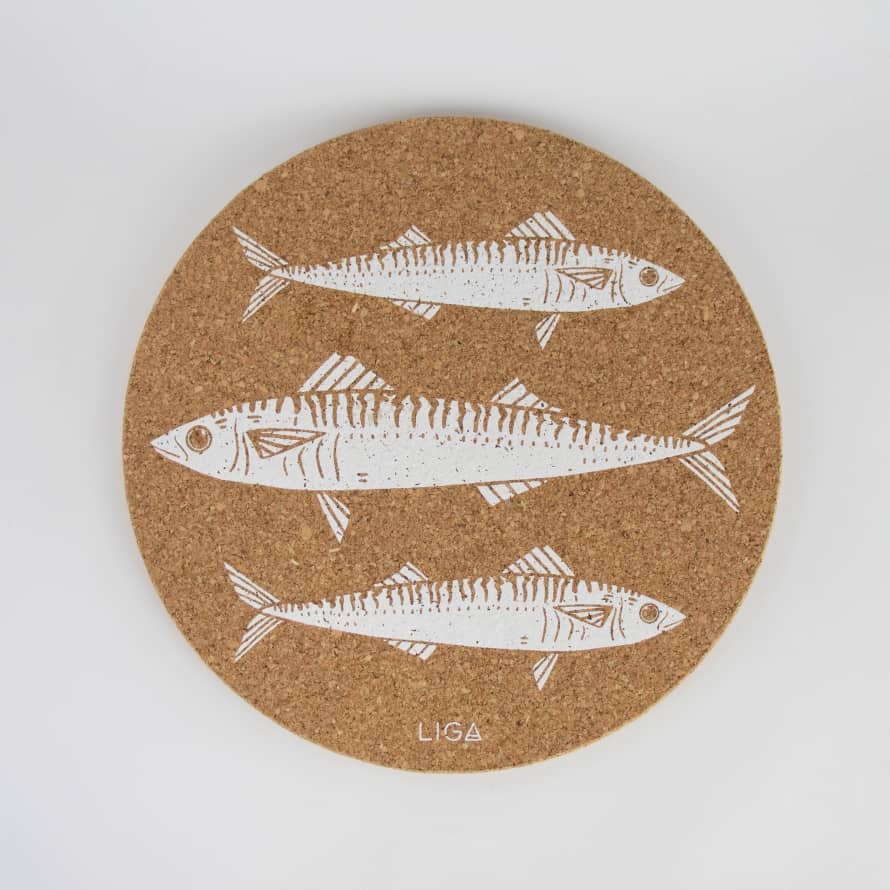 LIGA Single / White Cork Placemats | Mackerel
