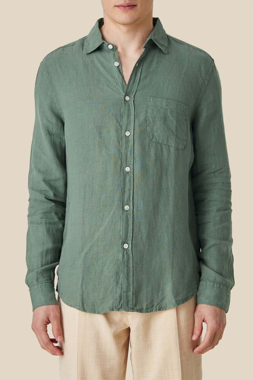  Portuguese Flannel Dry Green Linen Shirt