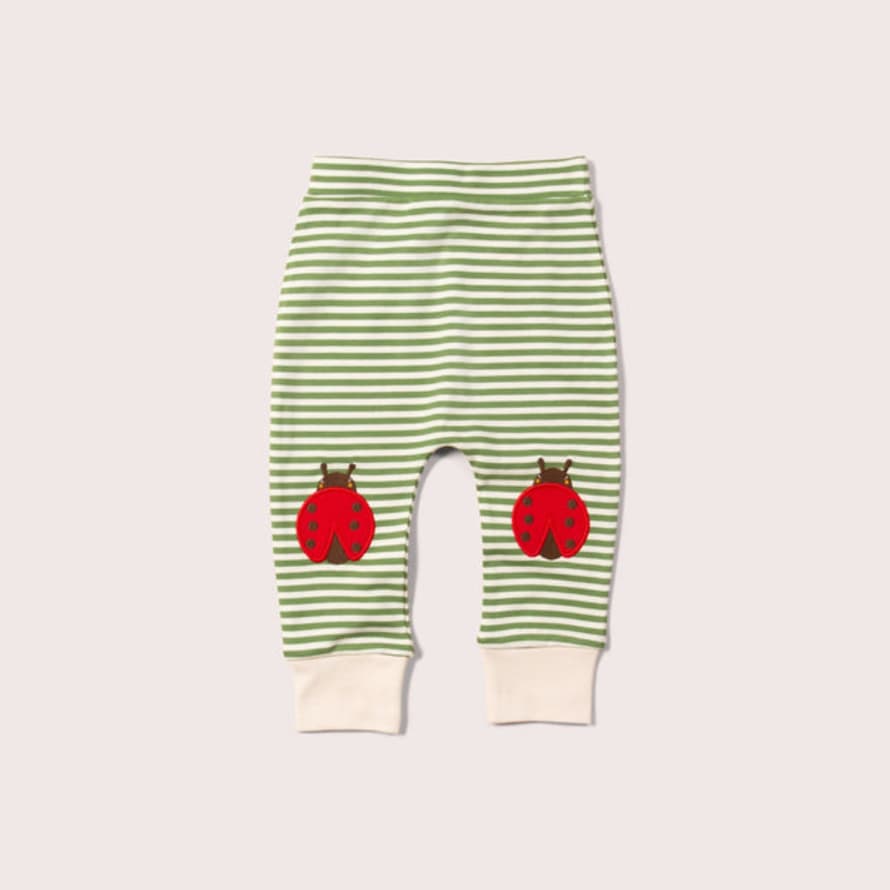 Little Green Radicals : Ladybird Knee Patch Striped Joggers