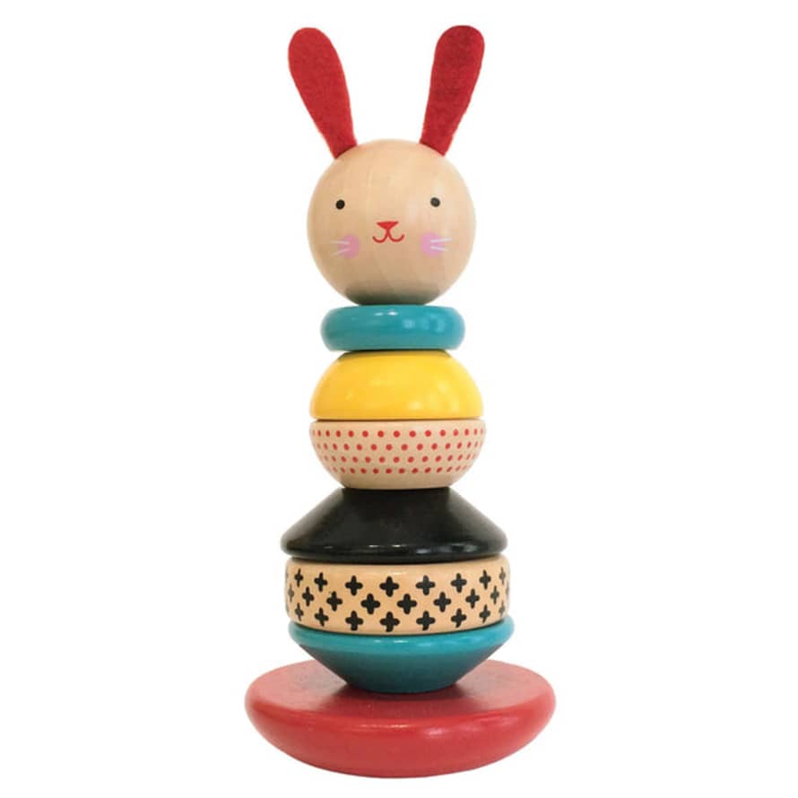 PetitCollage Modern Bunny Wooden Stack Toy