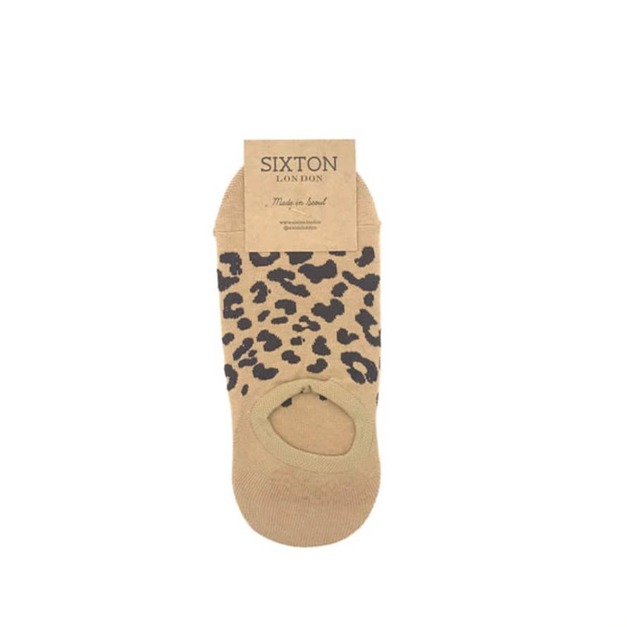 sixton Leopard Trainer Socks Tan