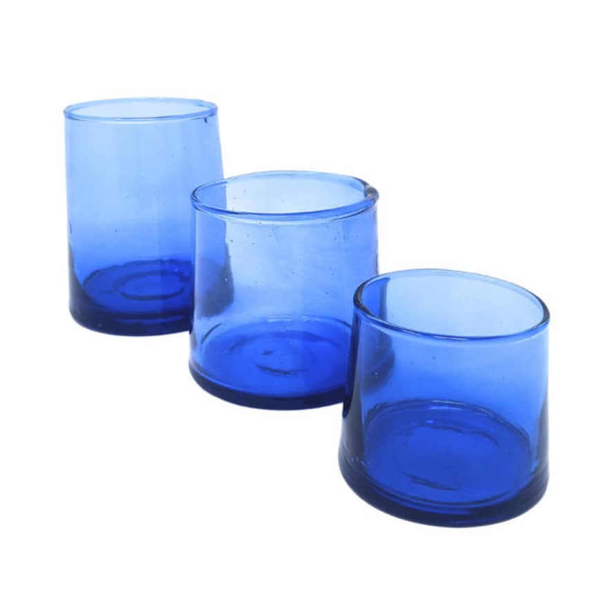 BELDI Shot Espresso ⌀6cm x 5cm H  Inverted Recycled Inverted Glasses Blue