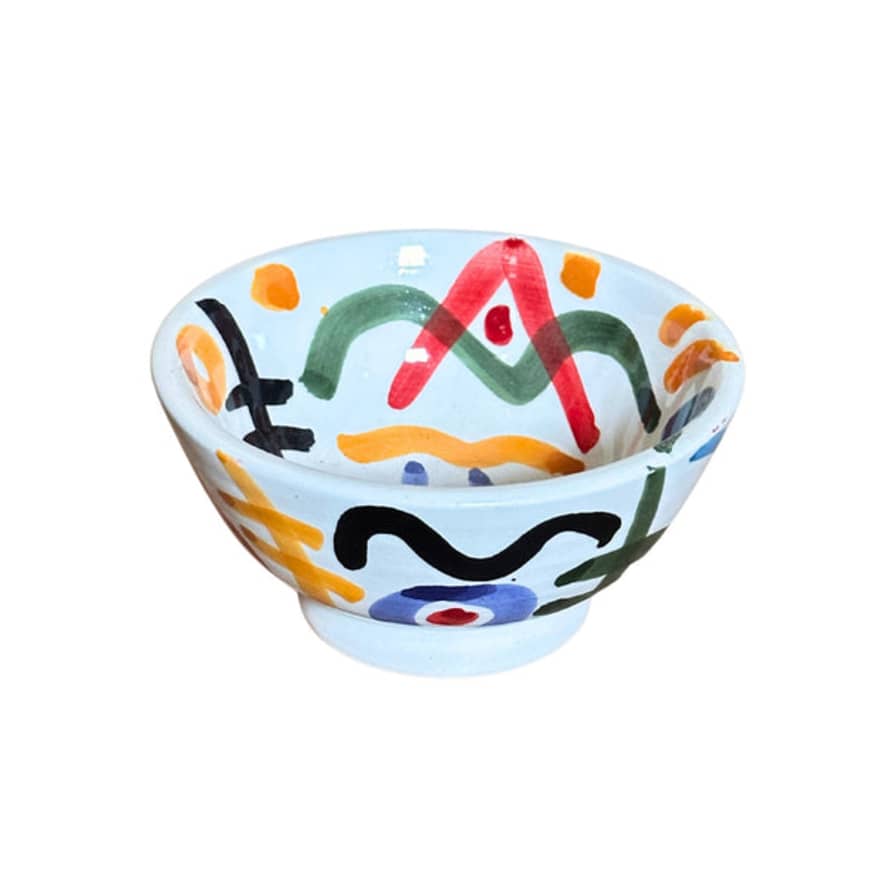 Artisan Stories Small Hand Painted Abstract Ceramic Bowl