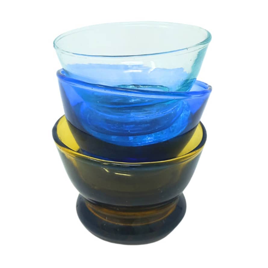 BELDI Brown / Regular ⌀ 15cm Glass Bowls Recycled Handblown