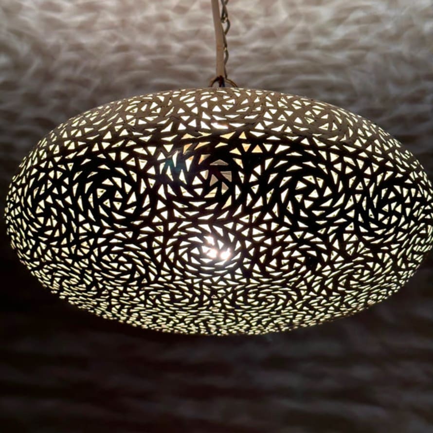 Artisan Stories Silver / D30 cm Moroccan Spherical Ceiling Lamp