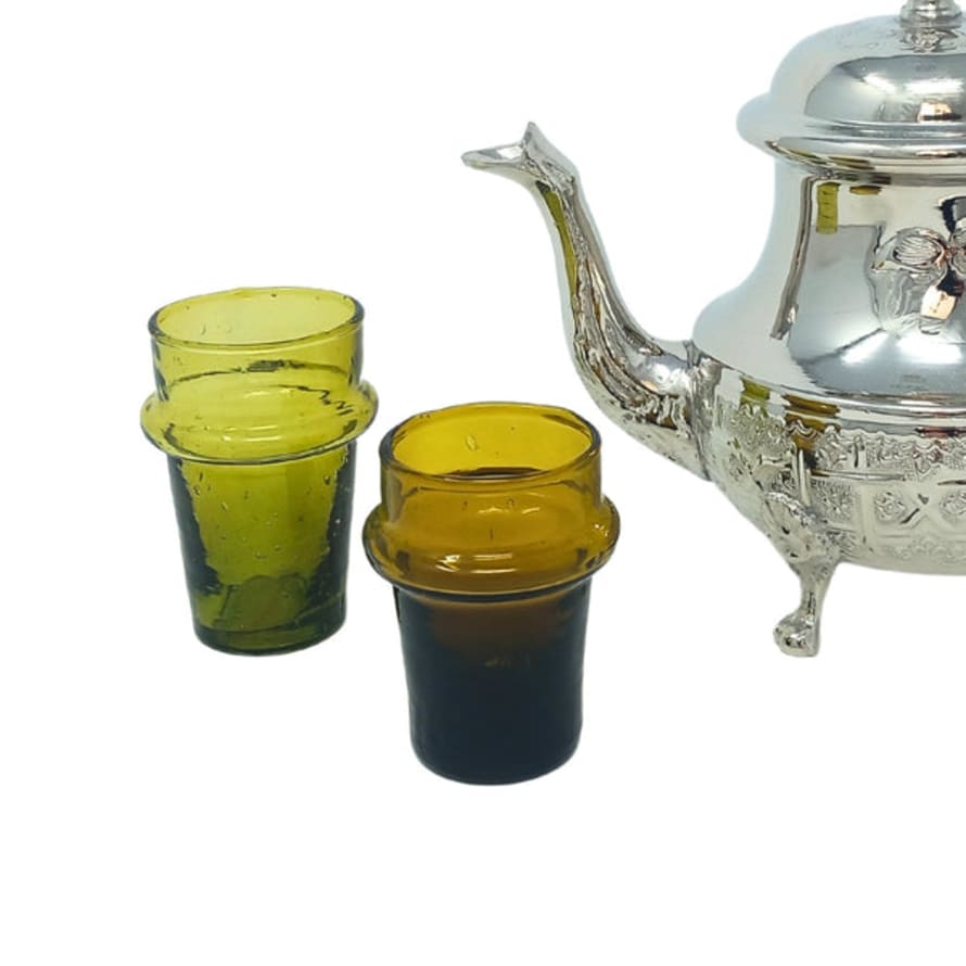 BELDI  H7.5cm Brown Tea Serving Moroccan Drinking Glasses Recycled