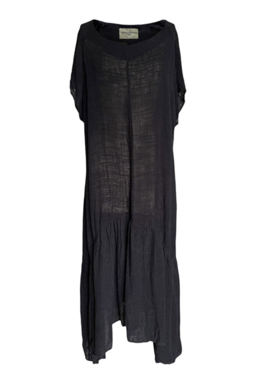 Window Dressing The Soul Wdts Aisha Long Dress In Linen - Black