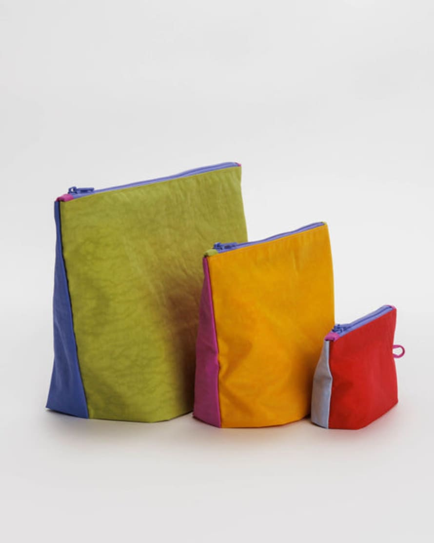 Baggu Vacation Colorblock Go Pouch Set Of 3