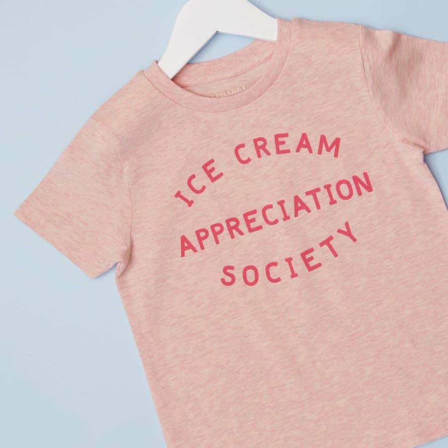 ALPHABETBAGS Ice Cream Appreciation Society - Kid's T-Shirt Heather Pink