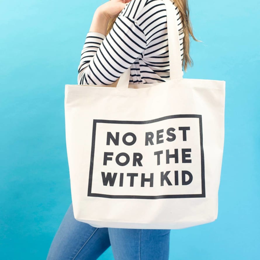 ALPHABETBAGS No Rest For the with Kid - Big Canvas Tote Bag