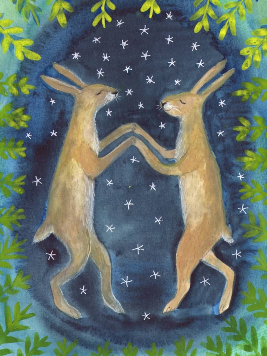 Laura Robertson Artist Pair of Hares Greeting Card