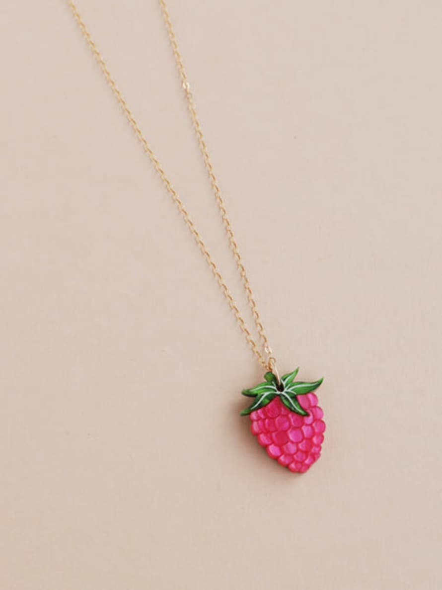 Wolf & Moon Raspberry Necklace