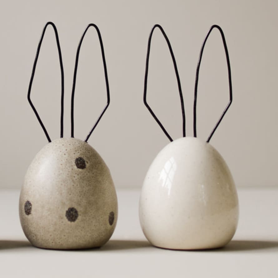 TUSKcollection Ceramic Rabbit Easter Decoration Vanilla 18cm