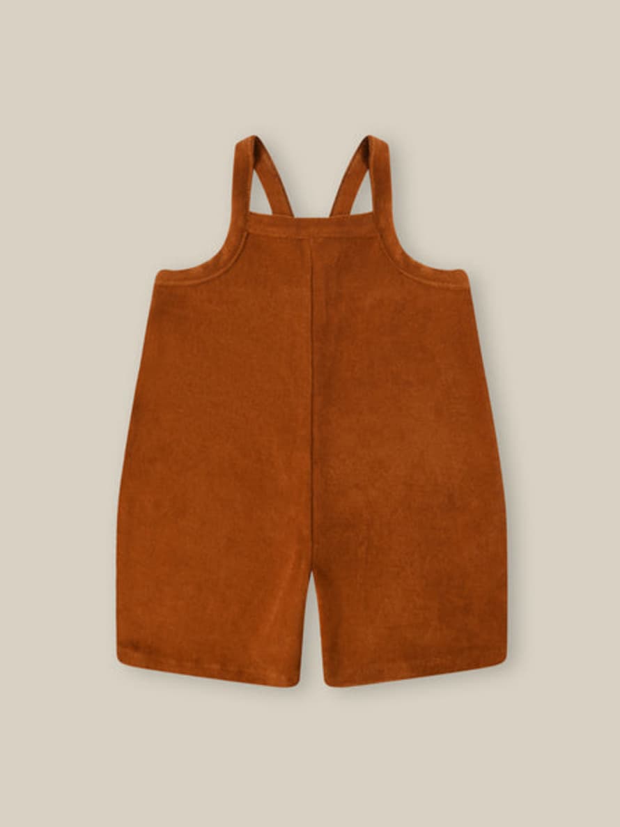 Organic Zoo Terracotta Terry Cropped Dungarees