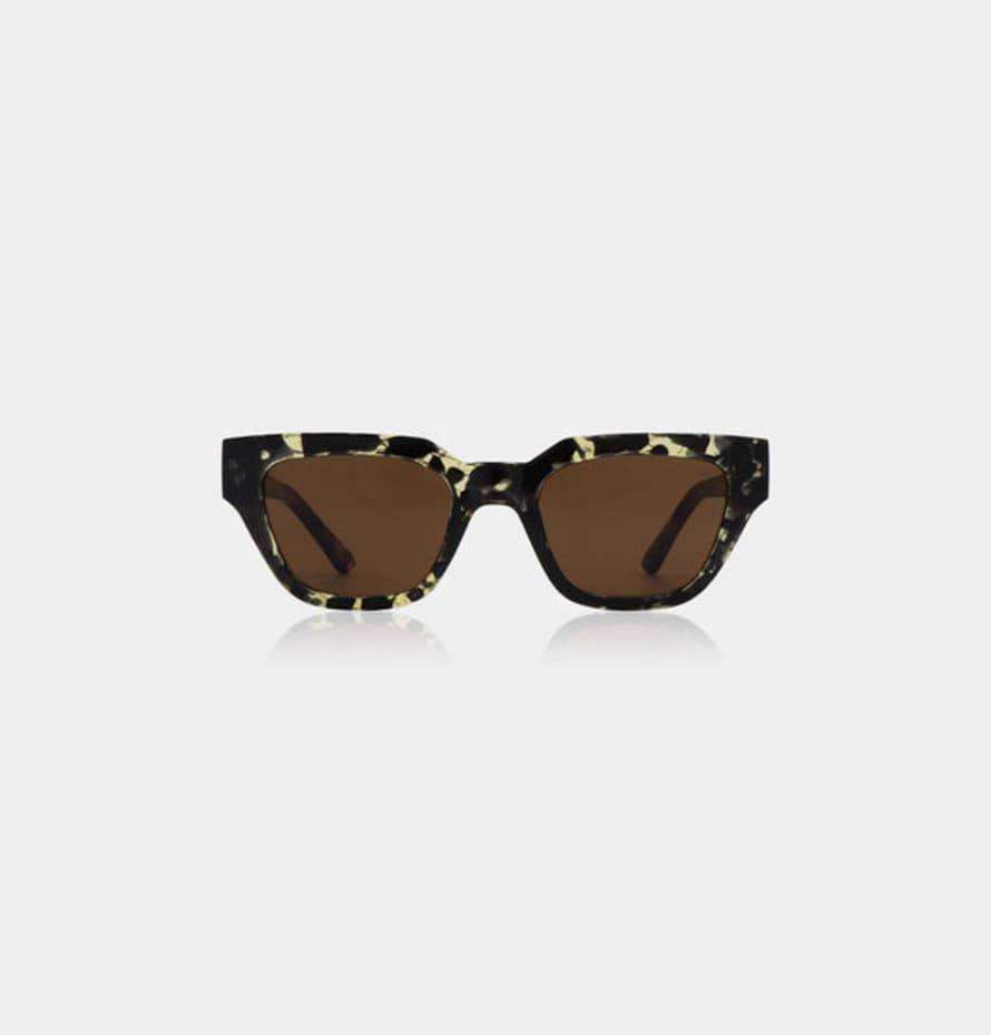 A.Kjaerbede  Kaws Sunglasses - Black / Yellow Tortoise