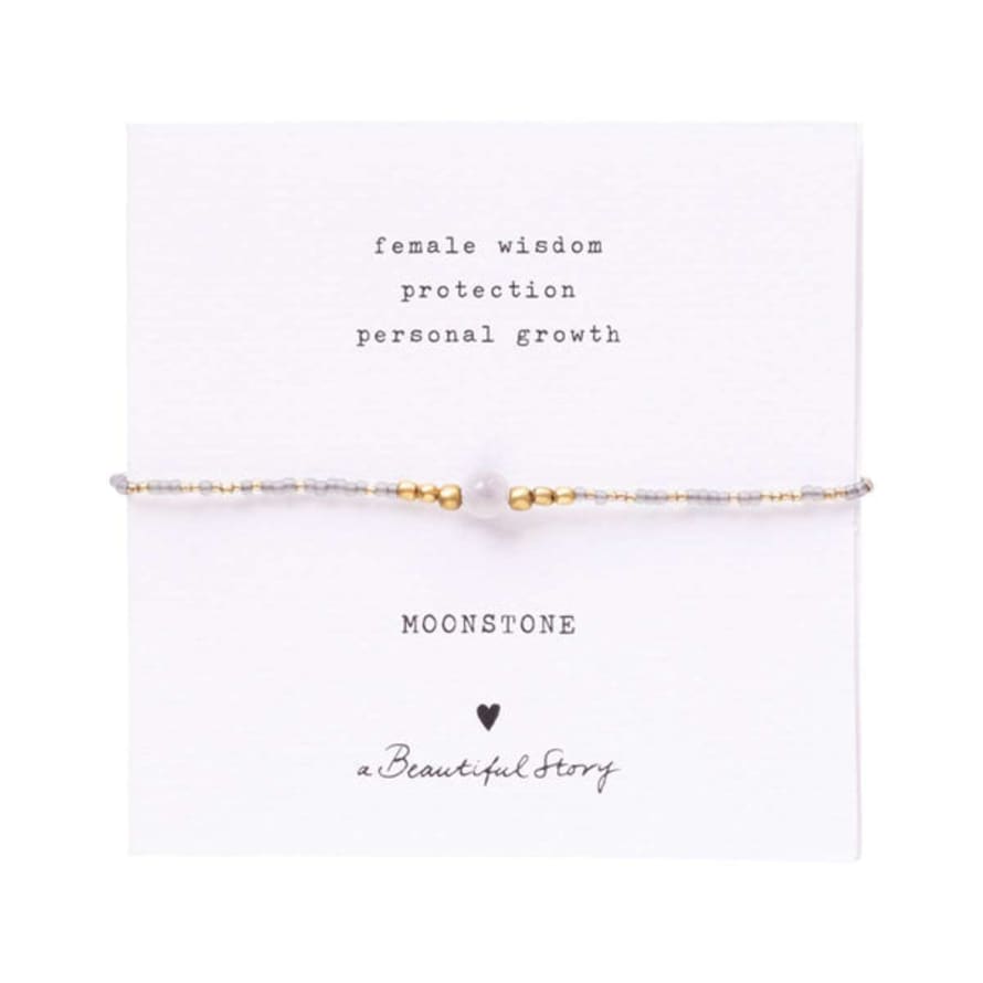A Beautiful Story Iris Card Moonstone Gold Coloured Bracelet